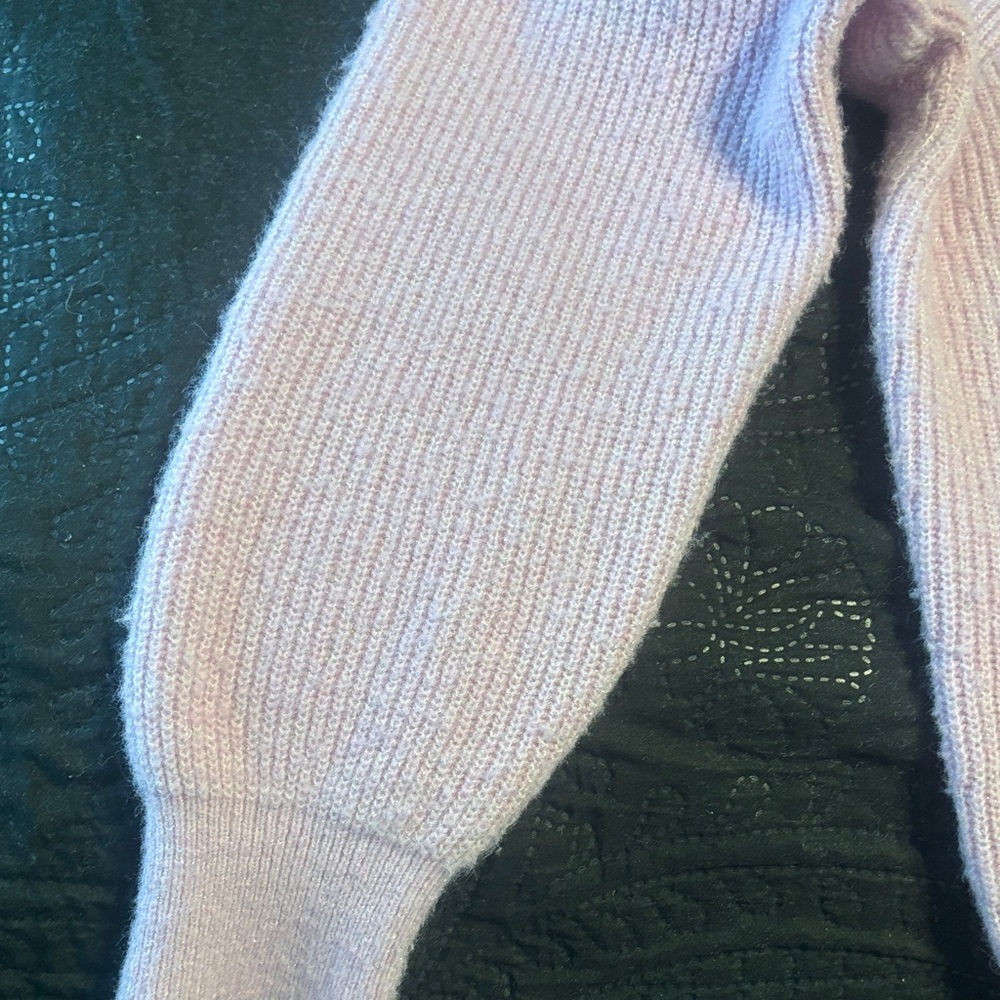 On 34th Elegant Light Pink Puff Sleeve Sparkle Button-Up Cardigan - Picture 8 of 13